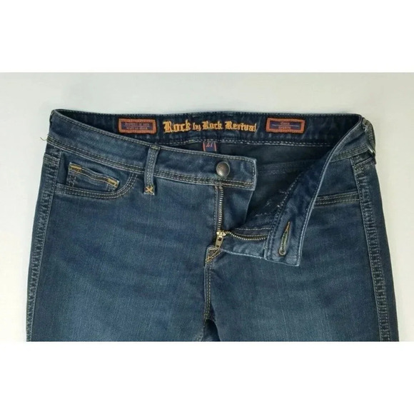 Rock By Rock Revival size 27X31 Carla Legging Embroidered Logo Blue Denim Jeans - Picture 7 of 12